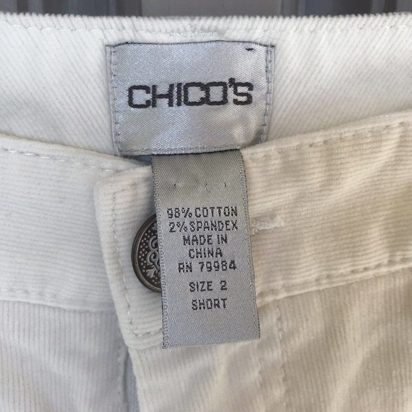 Chicos Baby Cord Jeans Sz2S Winter Wht Stretch Boot Cut Cotton/Spandex NWOT Mint - Picture 9 of 12